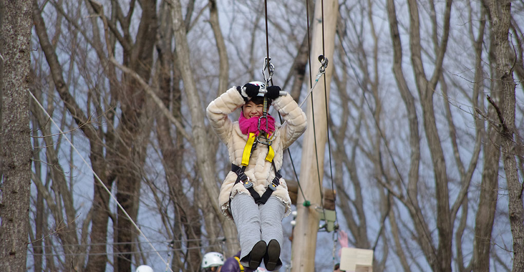 【限住宿者限定】清晨在森林中翱翔的「森林滑索飛行鼠」