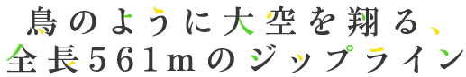 像鳥一樣在天空中飛翔，全長561m的滑索