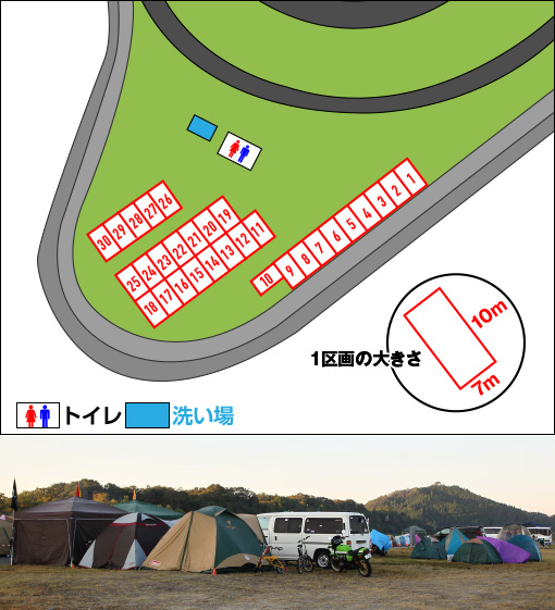 V字方便的露營場